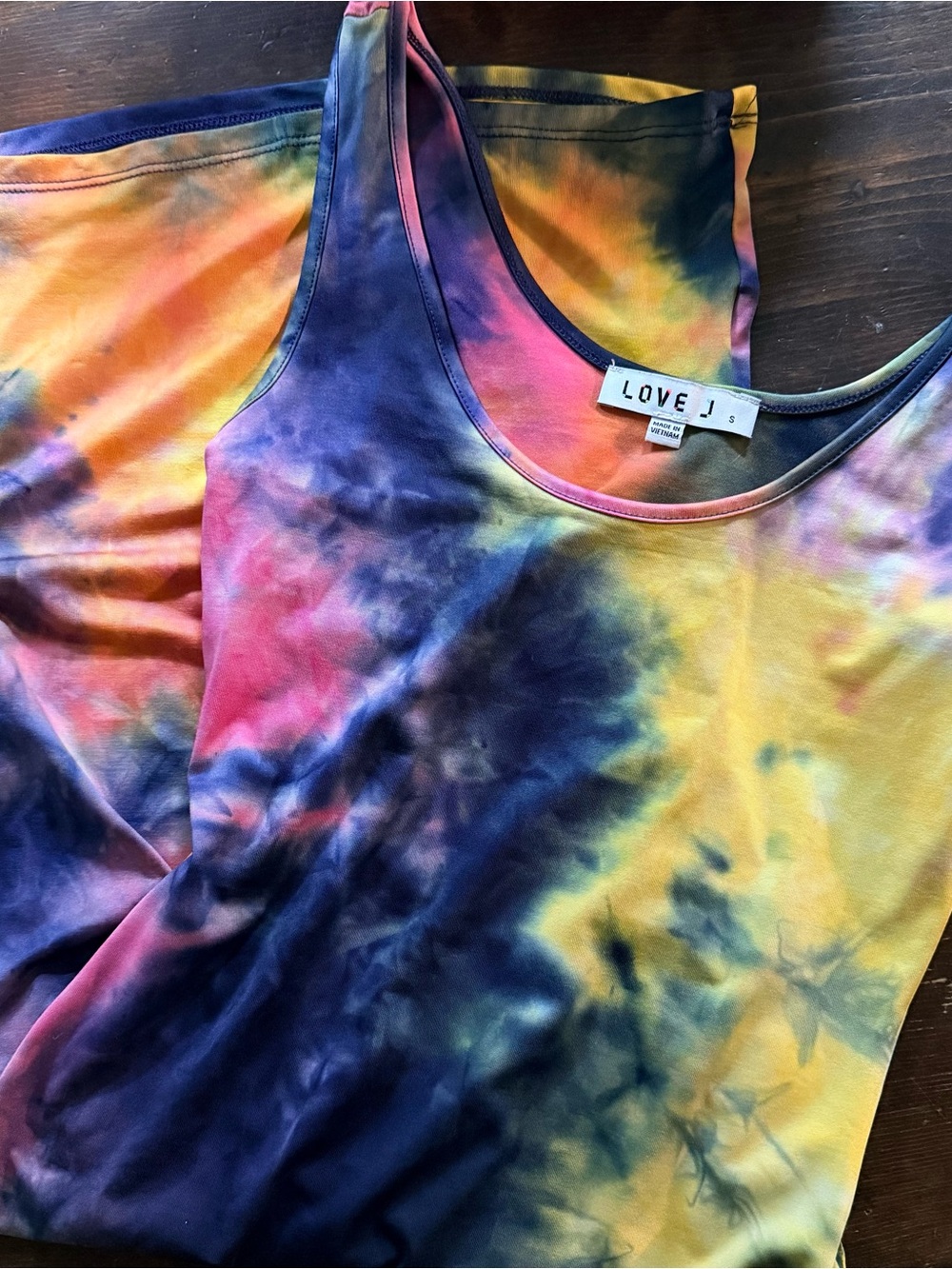 love J Multicolor Tie-Dye Scoop Neck Tank dress